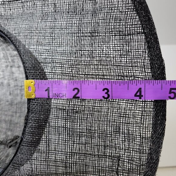 Large Wide Brim Black Sinamay Kentucky Derby Church Wedding Adjustable Hat- NEW - Picture 16 of 16